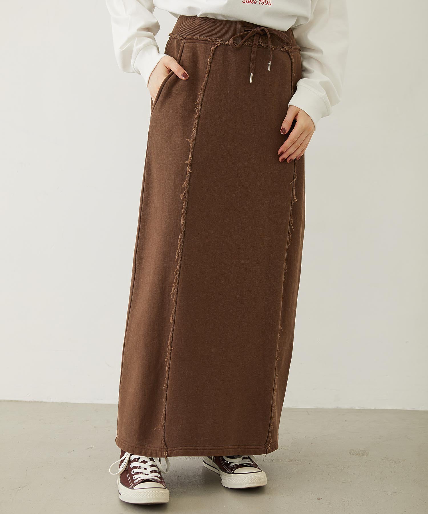 FADED SWEAT LONG SKIRT