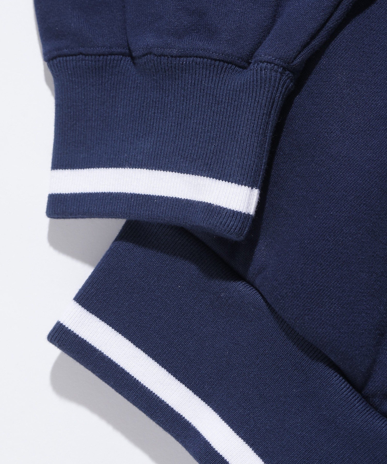 STRIPED RIB HALF ZIP SWEATSHIRT