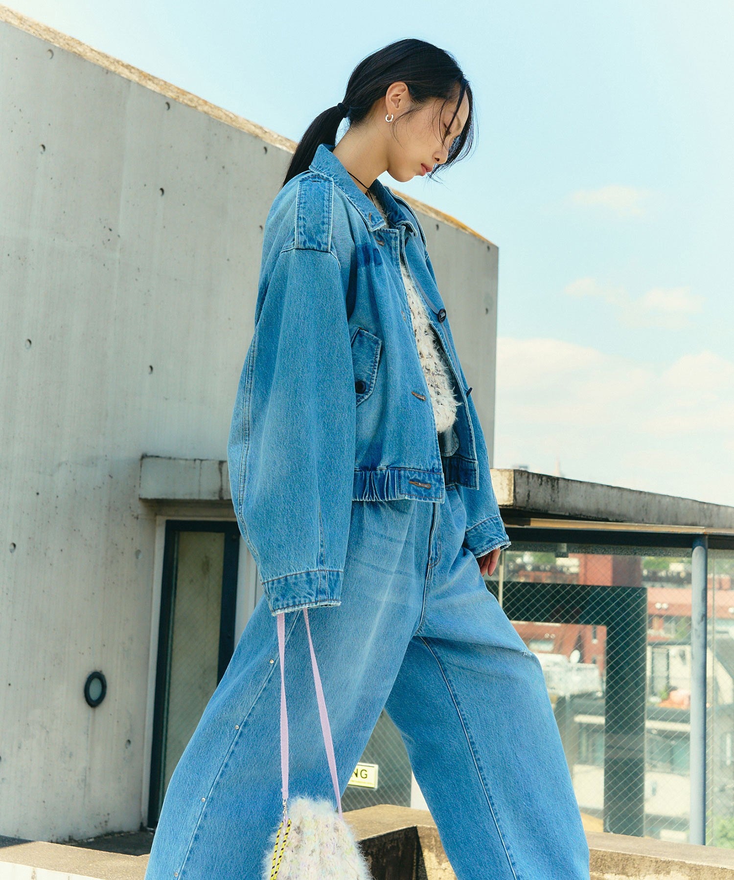 mici/RIVETED DENIM PANTS