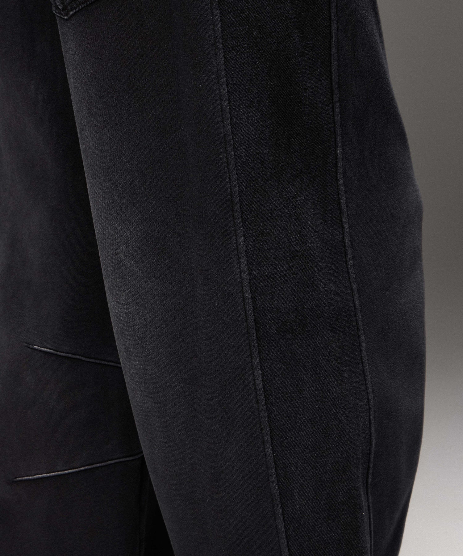 DENIM PANELED WIDE BAGGY SWEATPANTS