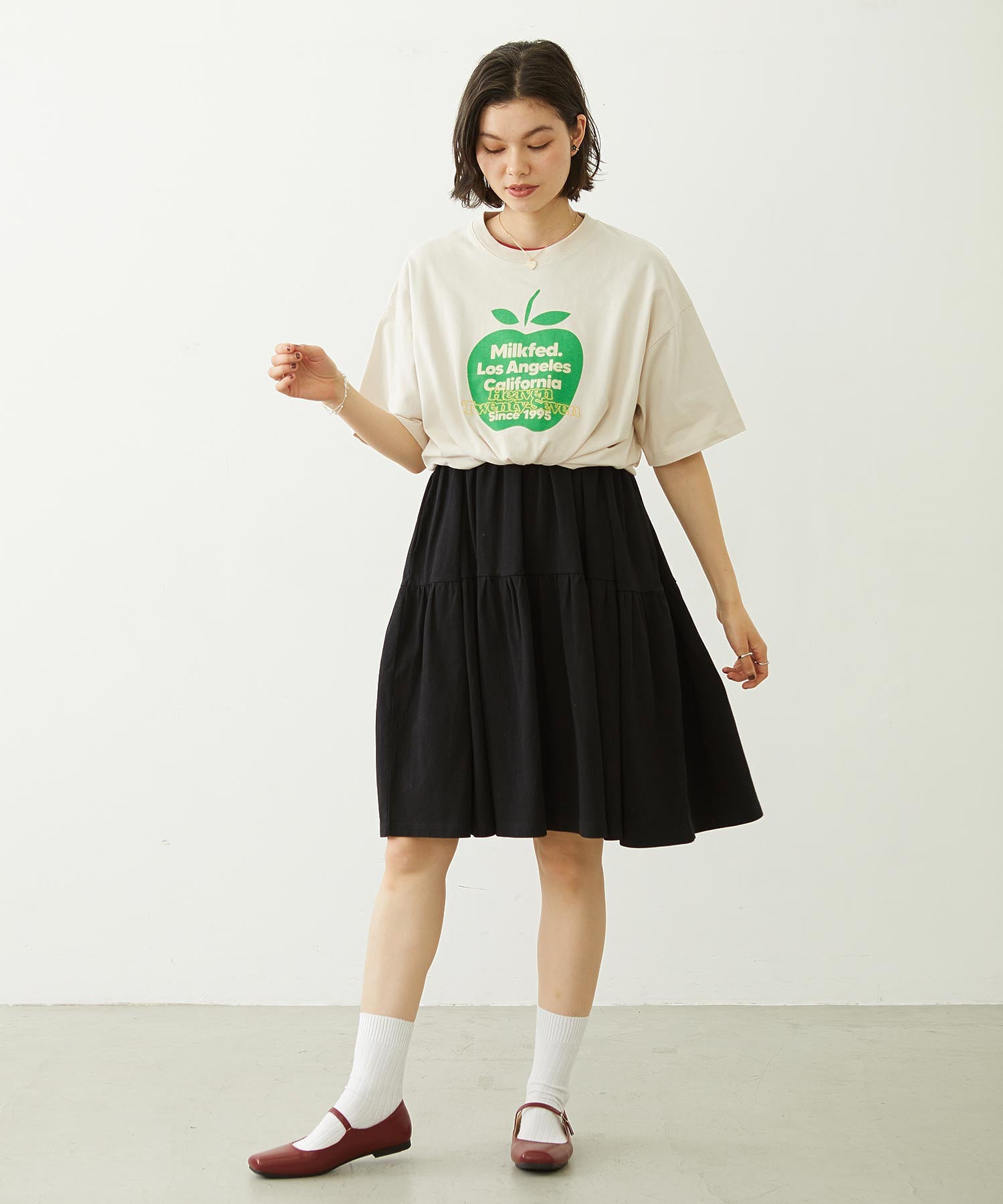 BAR LOGO TIERED DRESS