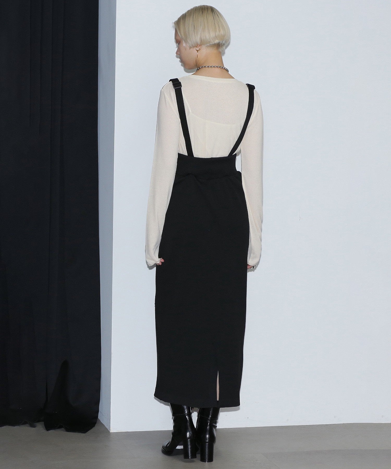 GENE HEAVENS/サウザンドマイル コラボレーション 2WAYサスペンダーニットスカート