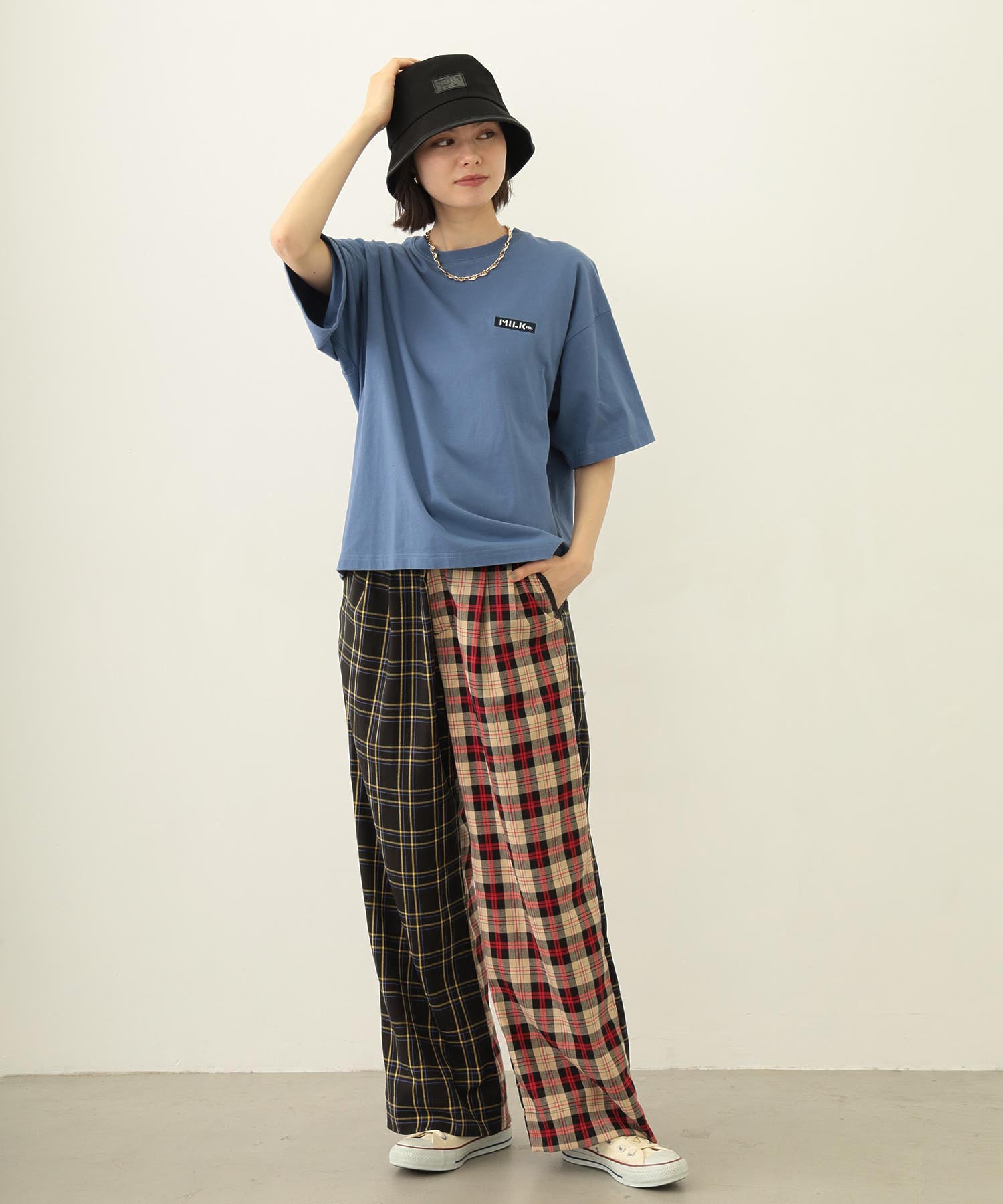 COMBINATION PLAID PANTS