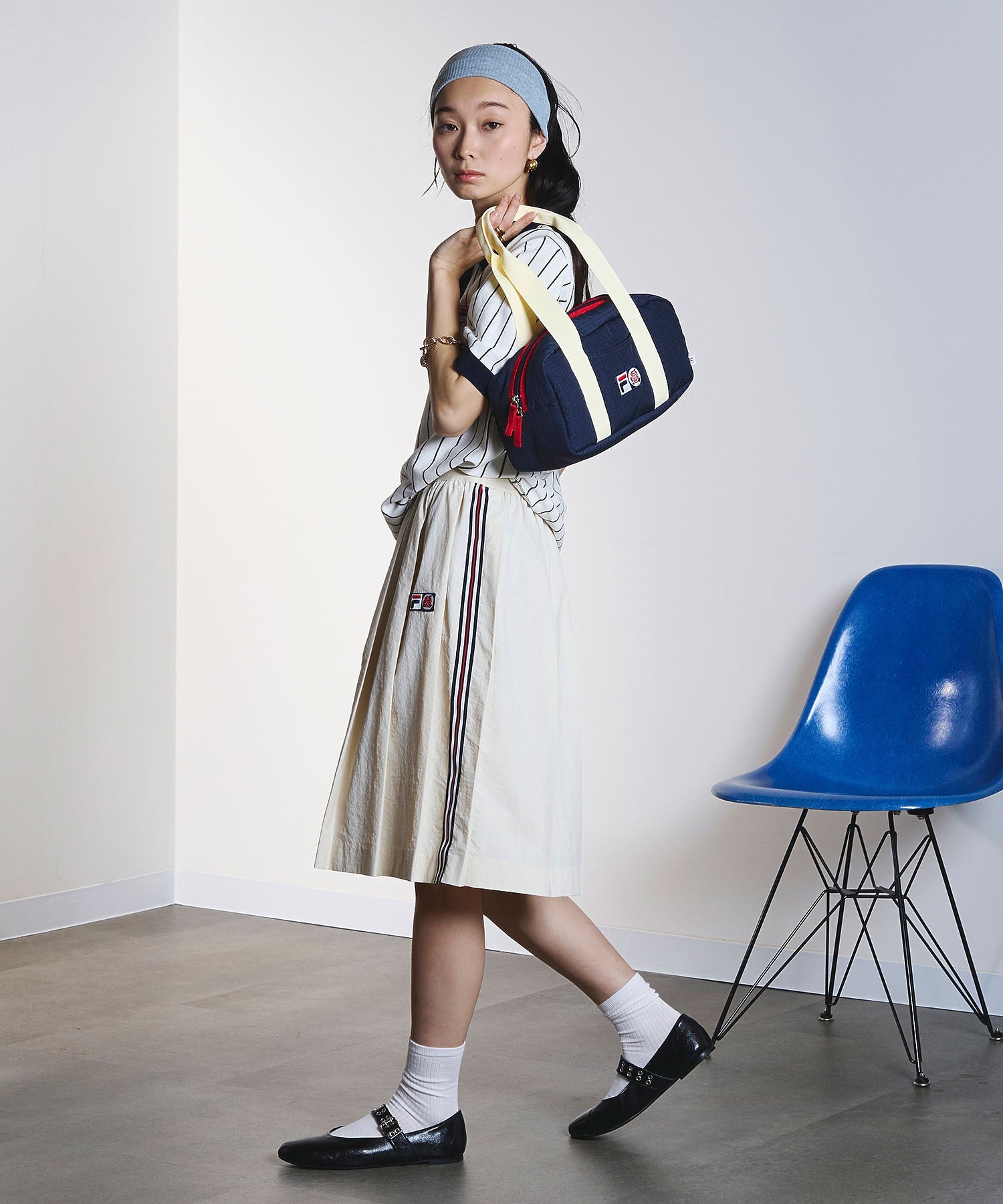 【ROSE BUD別注】FILA×ROSE BUD BI-COLOR BOSTON BAG