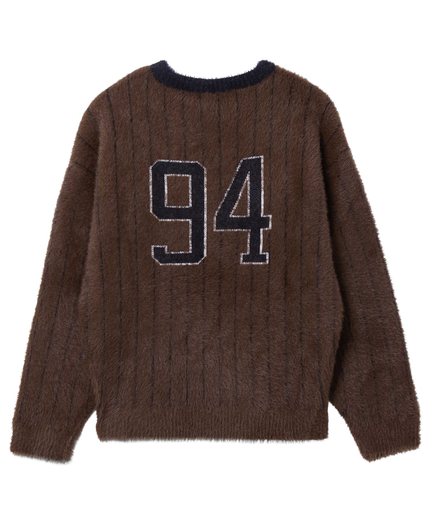 GAME SHIRT JACQUARD SHAGGY KNIT TOP