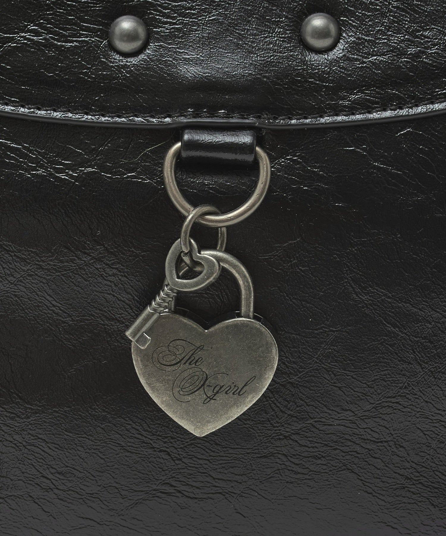 HEART PADLOCK FAUX LEATHER 2WAY BAG