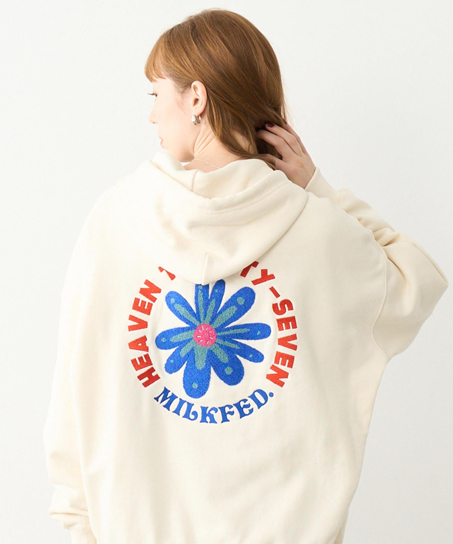 EMBROIDERD FLOWER SWEAT HOODIE