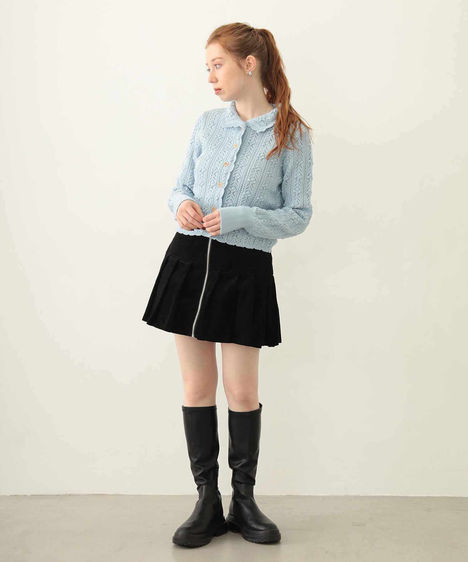 OPENWORK KNIT CARDIGAN