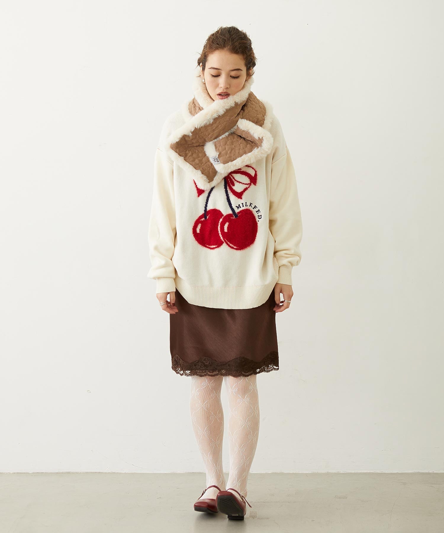 CHERRY LOGO KNIT TOP