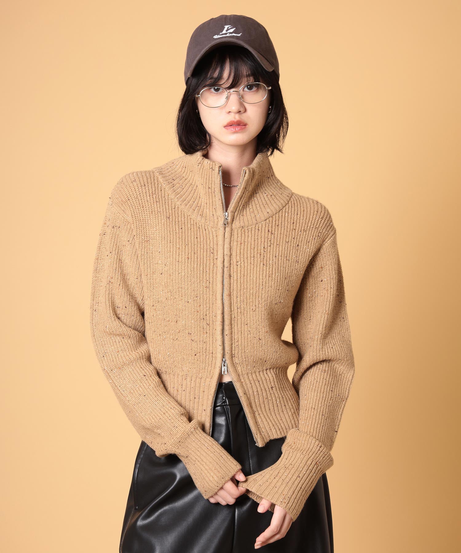 ネップジップアップセーター