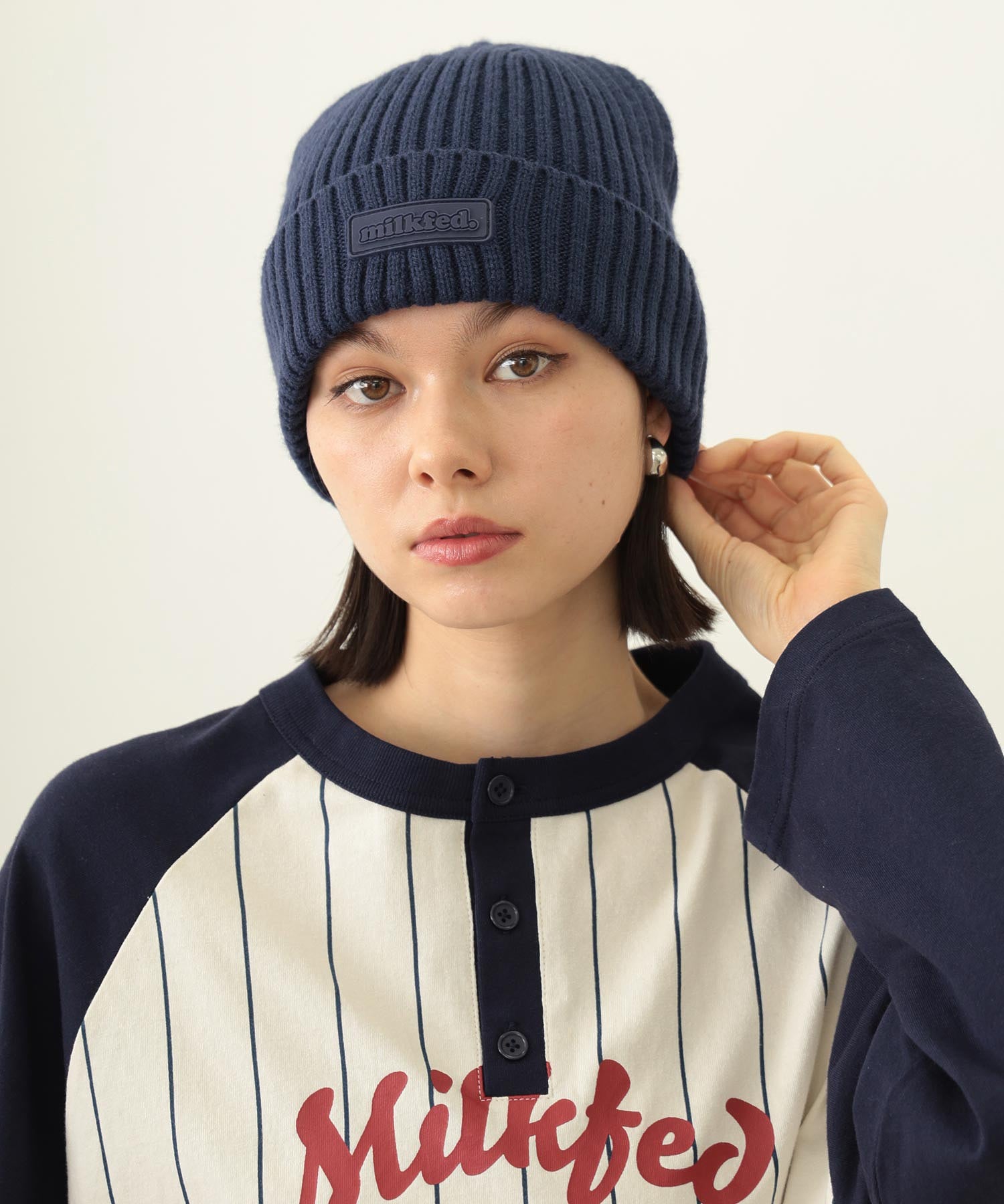 RUBBER PATCH KNIT CAP