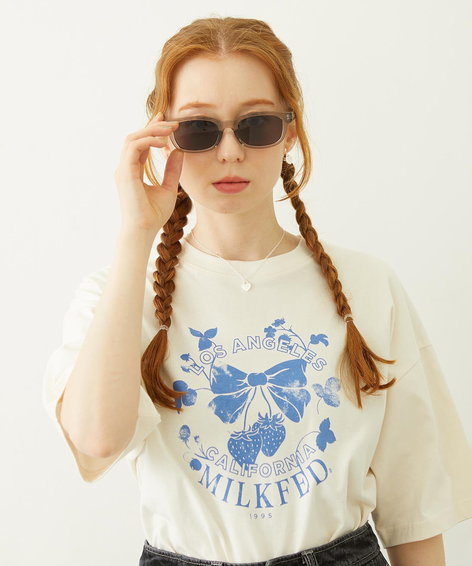 MILKFED. LOGO SQUARE SUNGLASSES