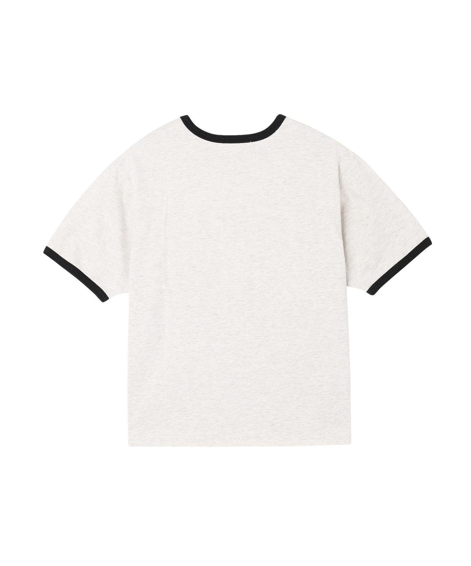 HEART LOGO FLOCK PRINT RINGER TEE