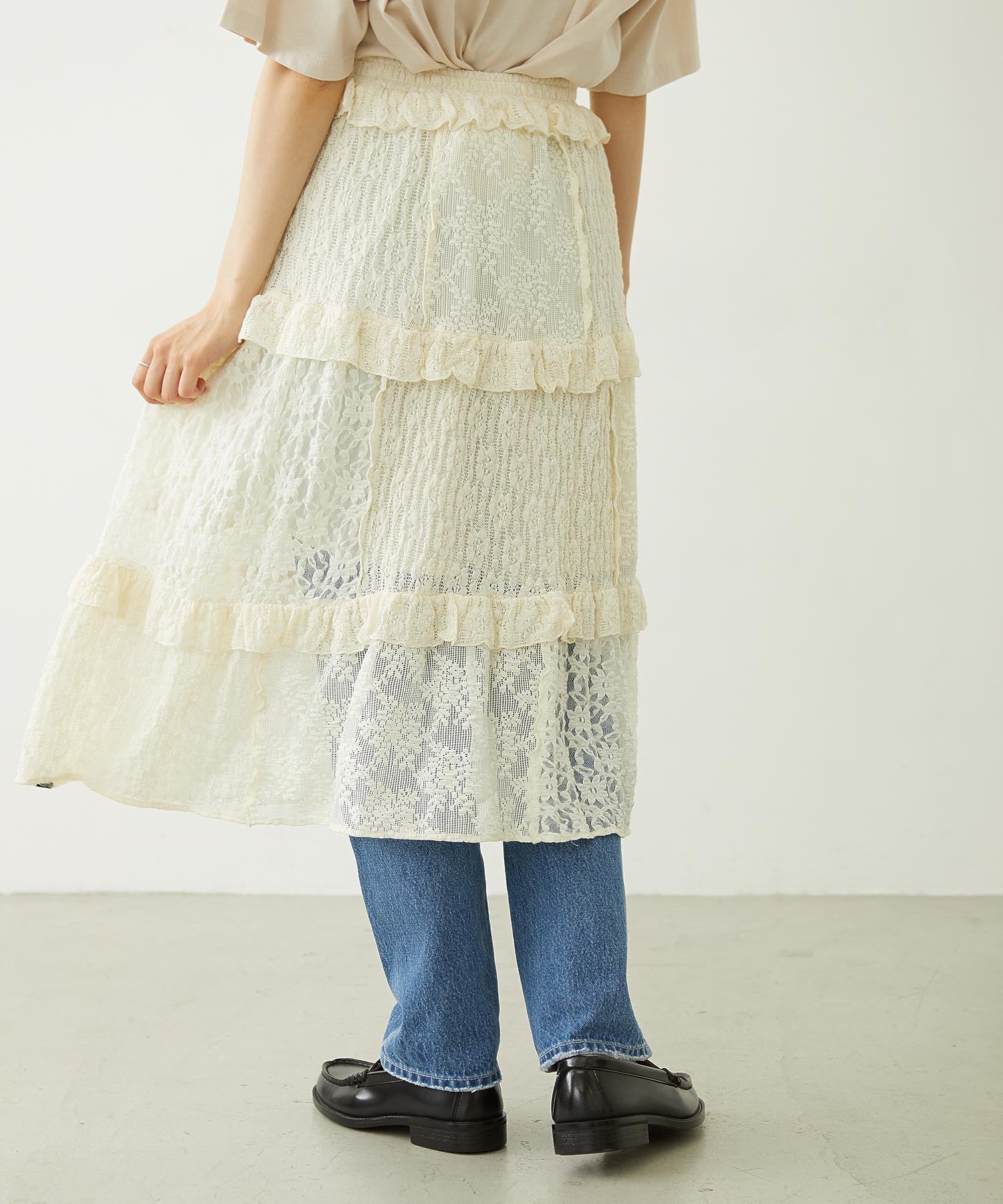 LACE FRILL DIRNDL SKIRT