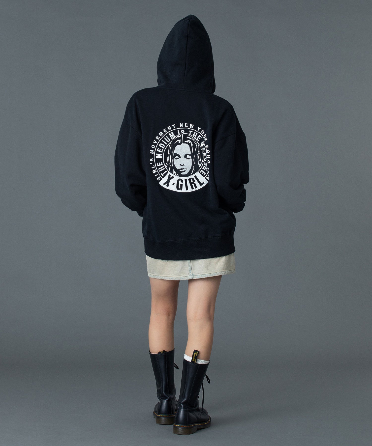 CIRCLE MESSAGE AND FACE ZIP UP SWEAT HOODIE