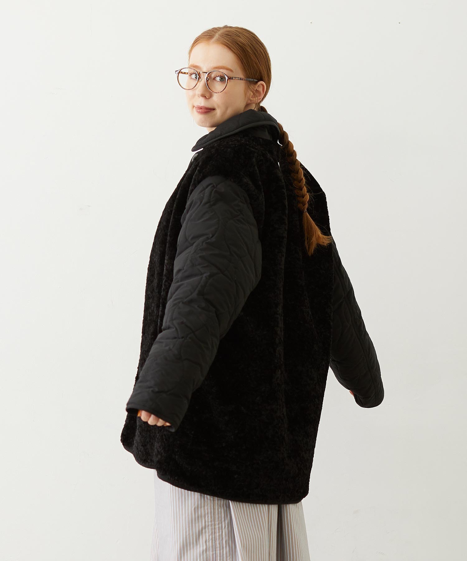 REVERSIBLE QUILTED LOGO LONG COAT