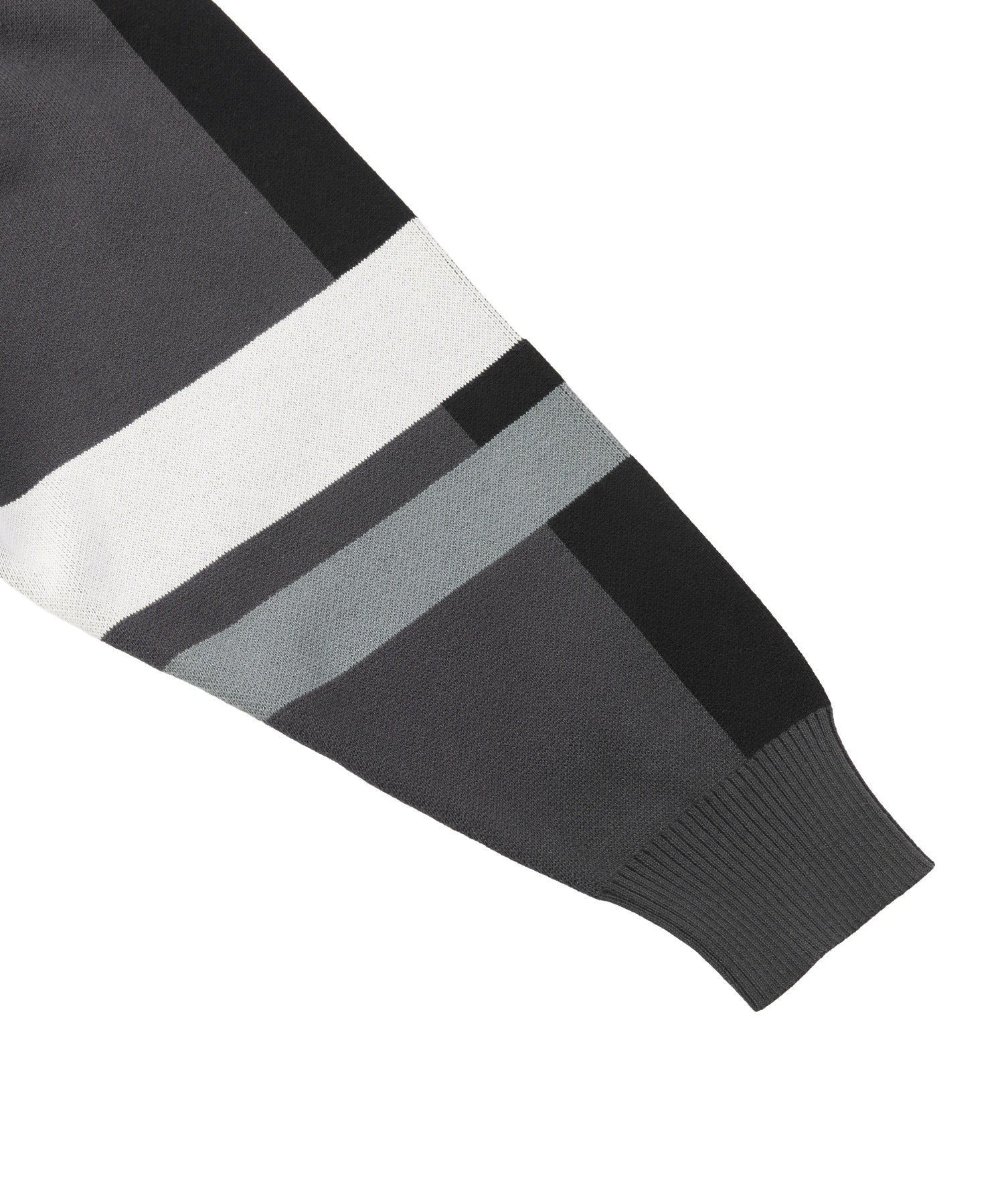 NUMBER AND LOGO JACQUARD ZIP UP KNIT TOP