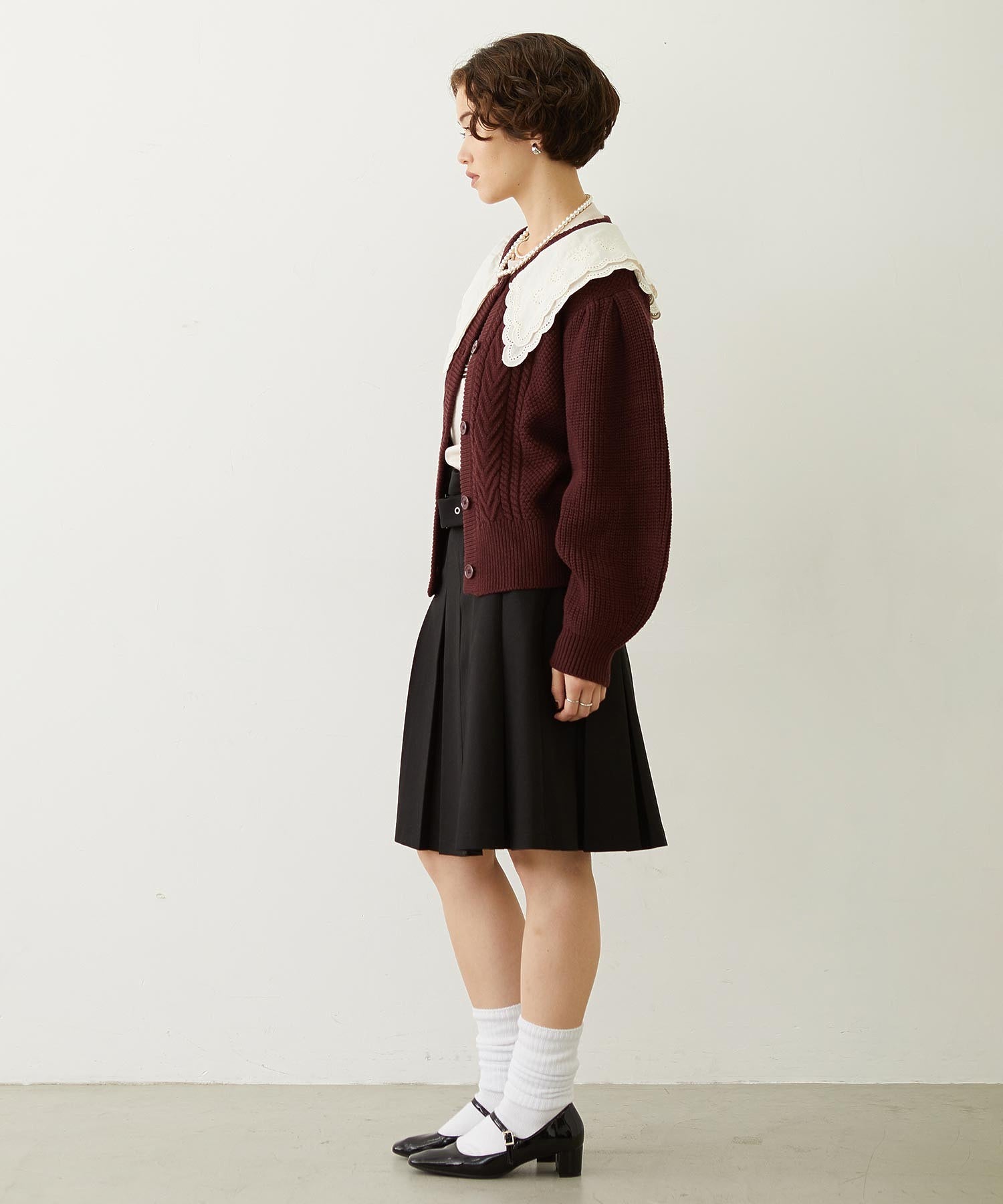BELTED PLEATED SKIRT