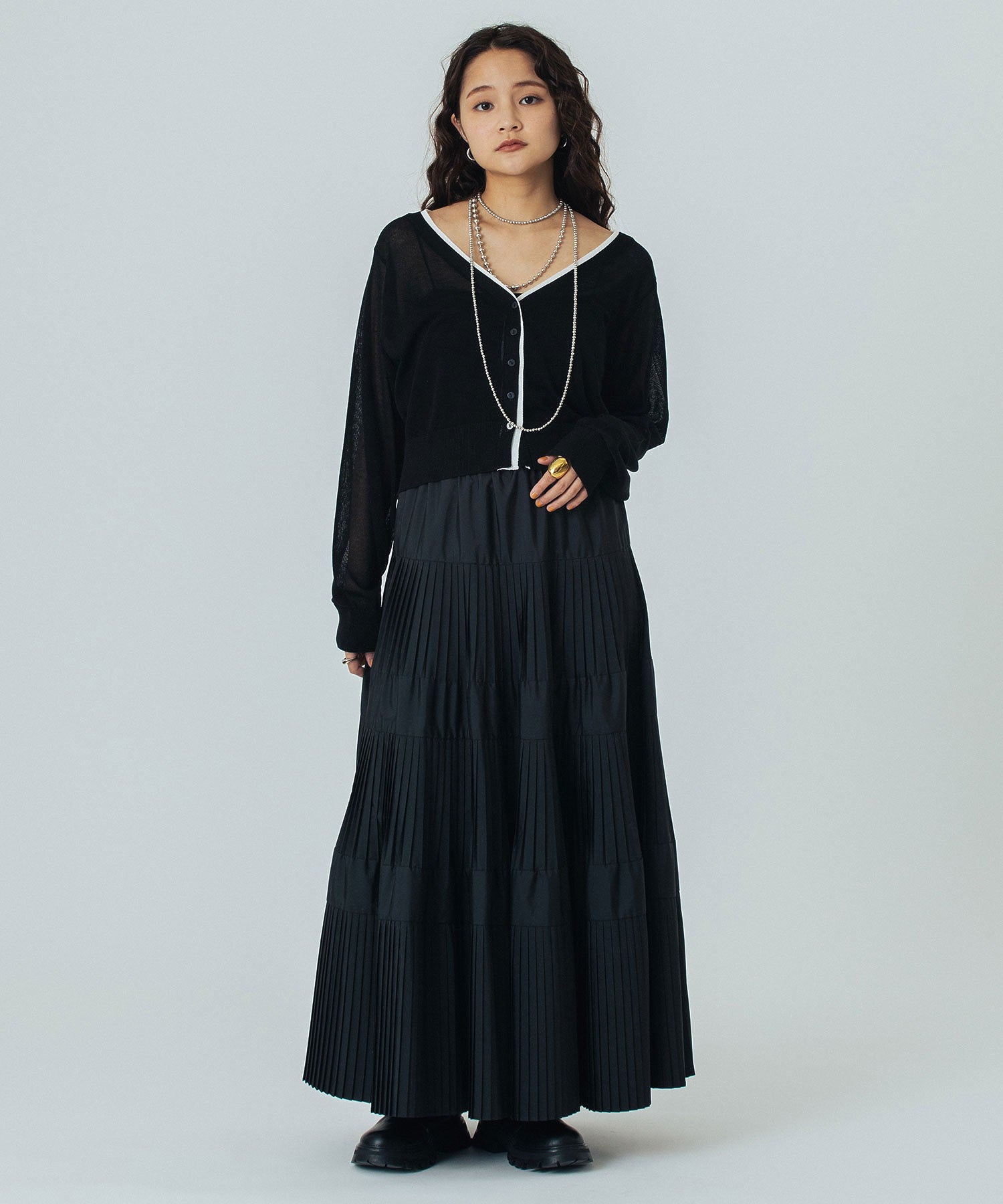 KNITTED RIB CARDIGAN