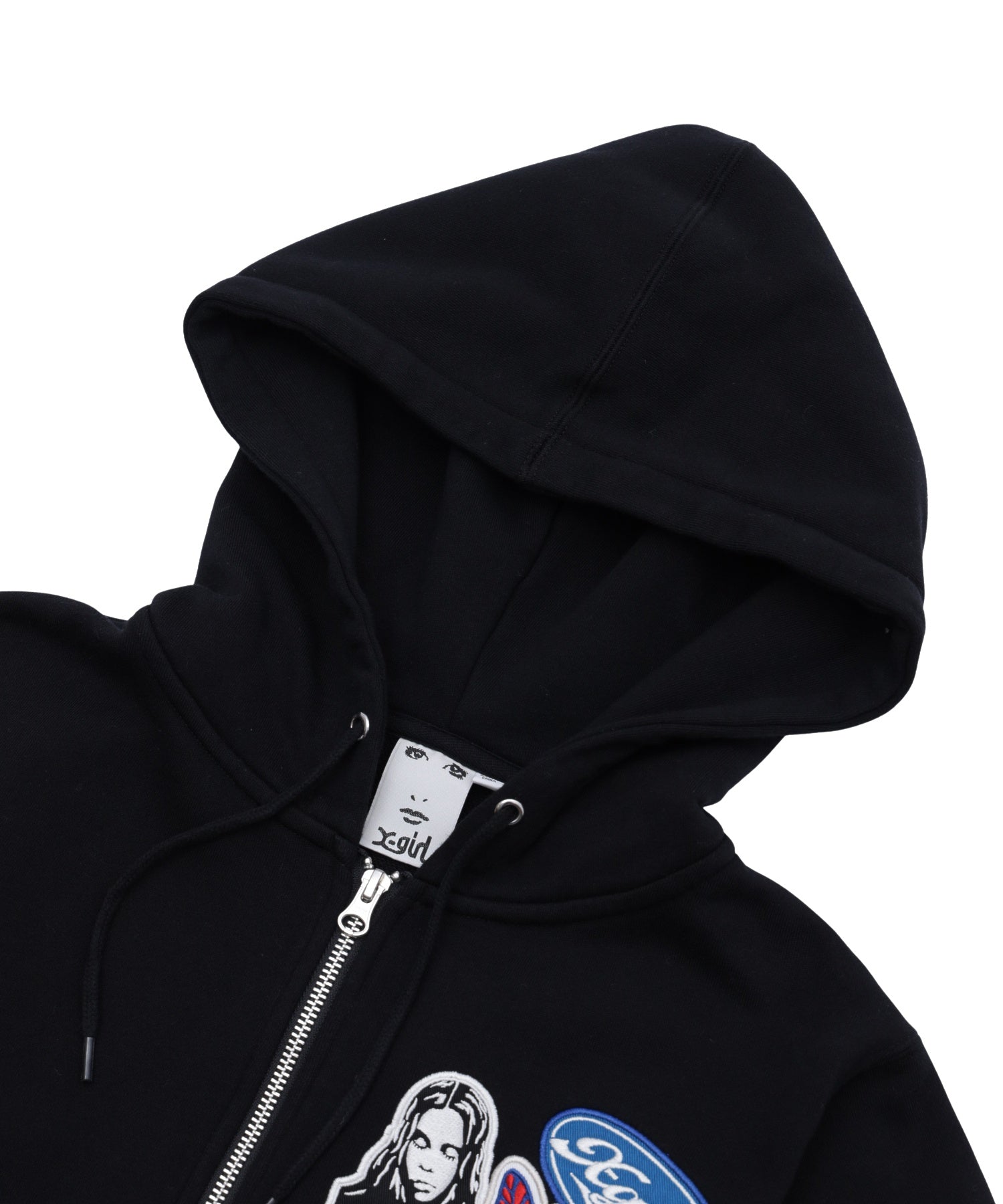 X-girl PATCHES COMPACT ZIP UP SWEAT HOODIE