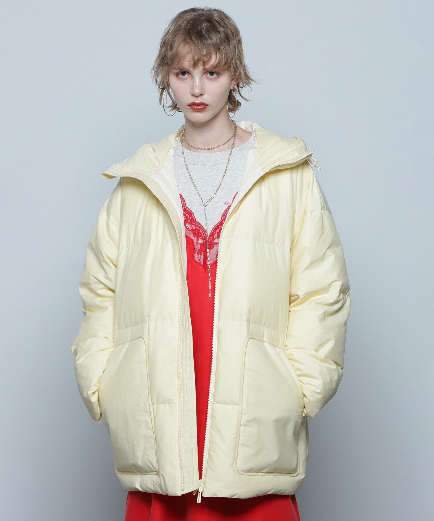 【イエローROSE BUD限定カラー】F/CE./RECYCLED DOWN HOOD BLOUSON