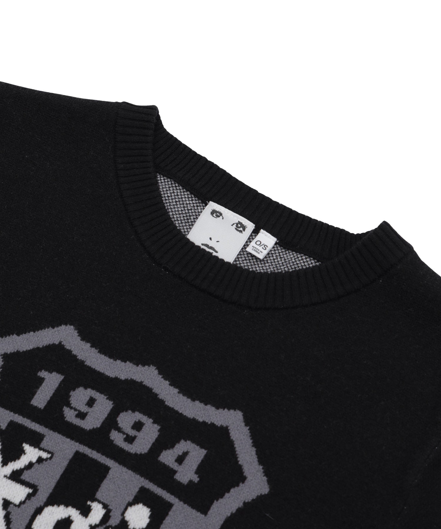 EMBLEM LOGO JACQUARD COMPACT KNIT TOP