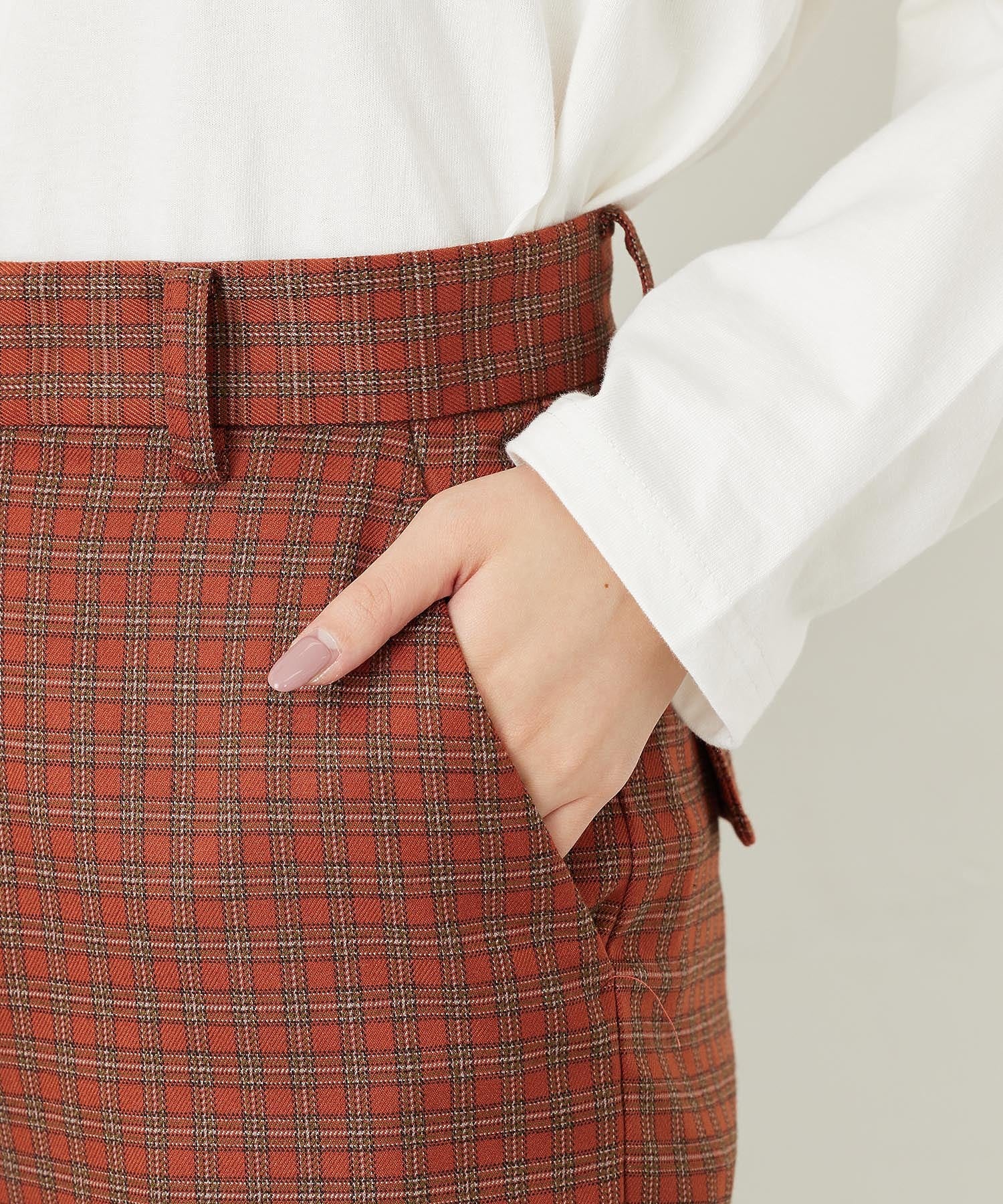 PLAID INVERTED BOX PLEAT PANTS MILKFED.