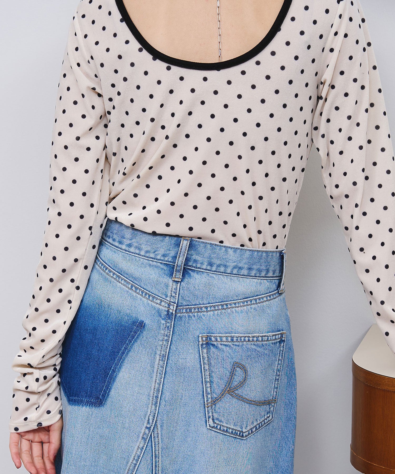 SHEER VELOUR DOT TOP