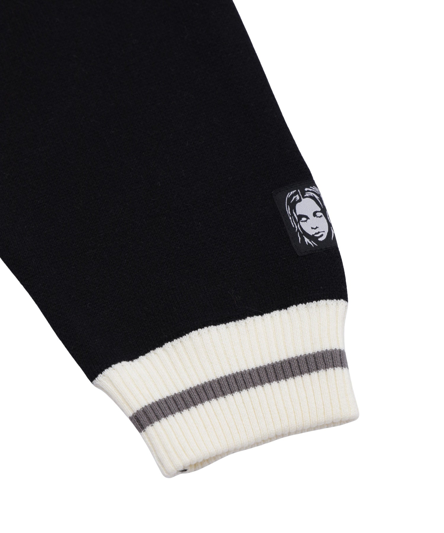 LOGO JACQUARD V-NECK KNIT TOP