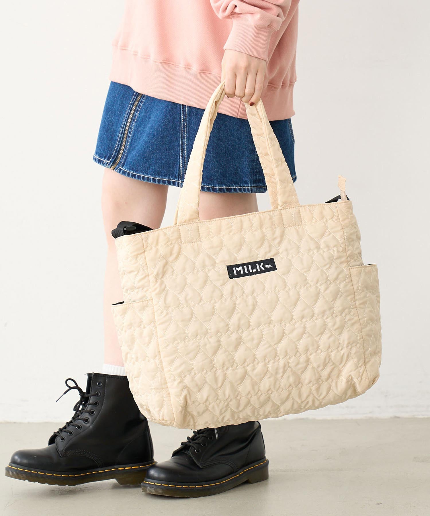 HEART QUILTED ２WAY TOTE