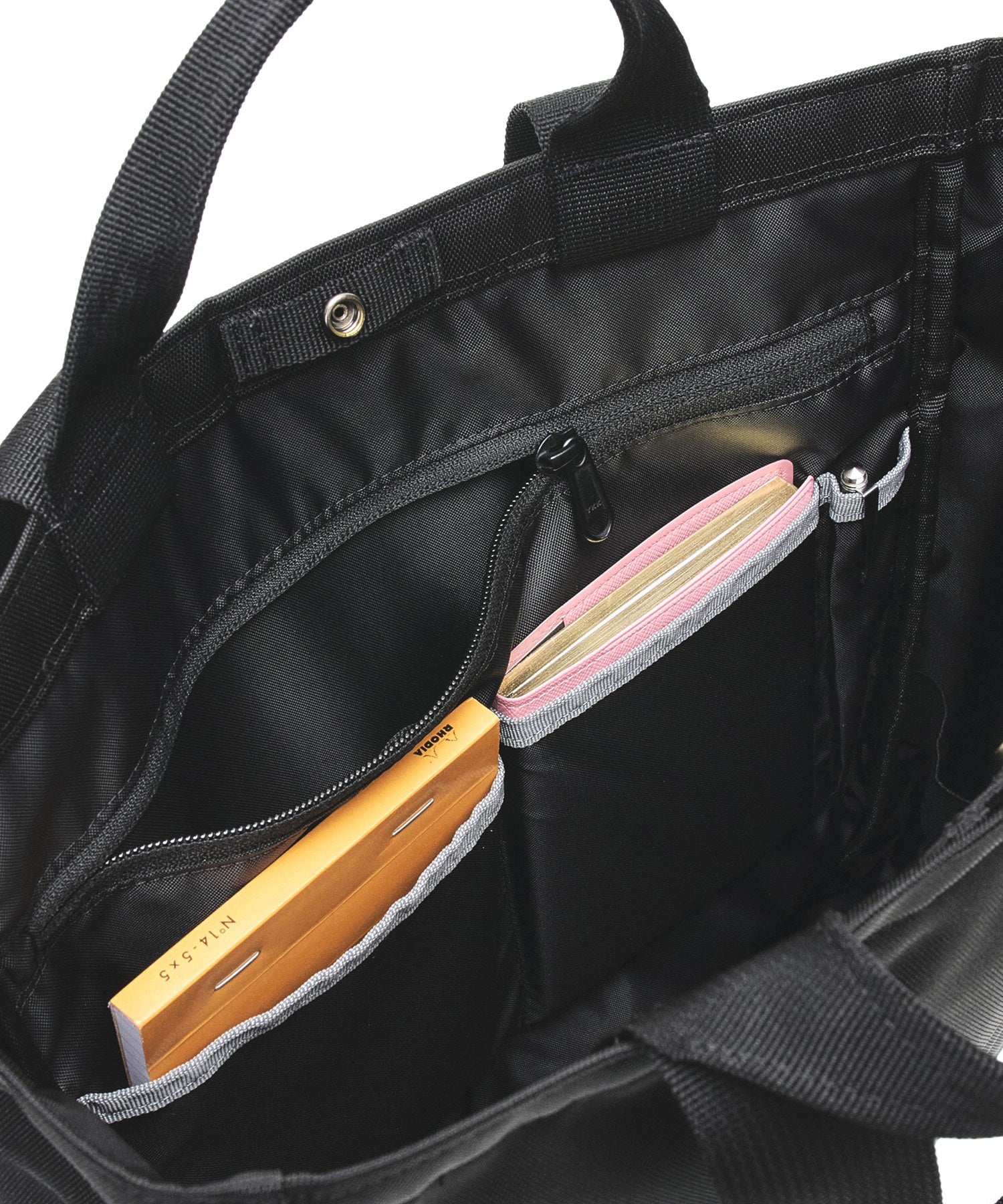 Grid 2-Way Tote Bag - Black