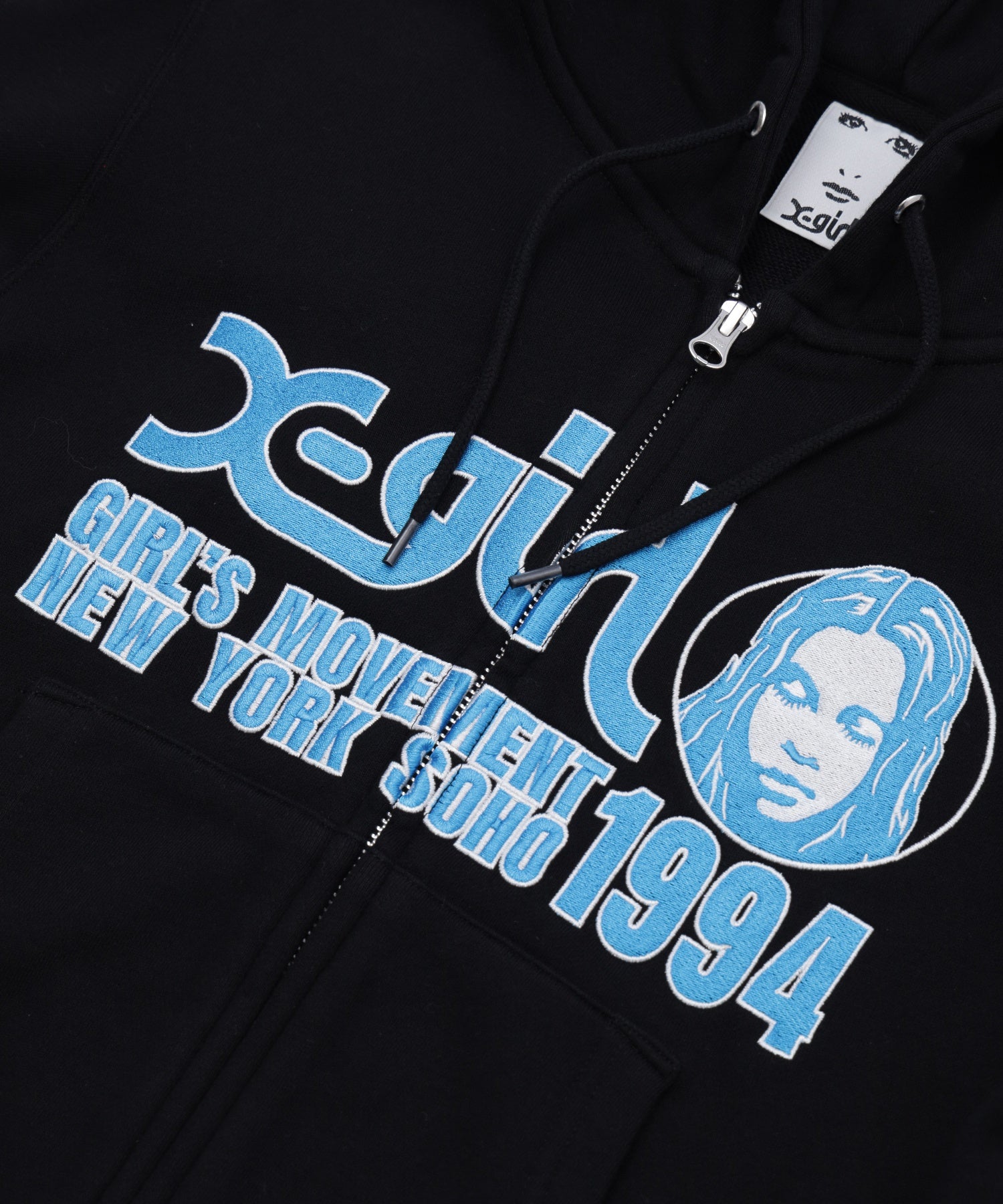 FACE AND LOGO COMPACT ZIP UP SWEAT HOODIE