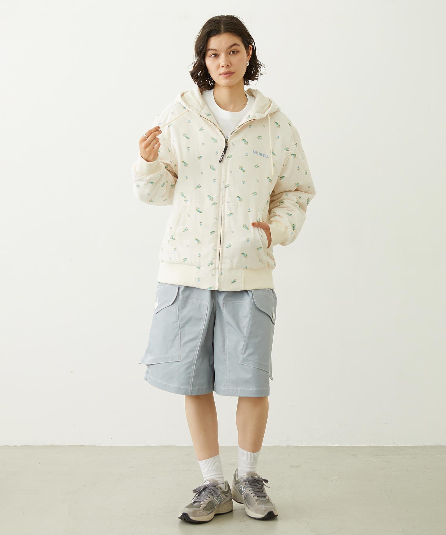 LOGO EMBROIDERED CORDUROY HOODED JACKET