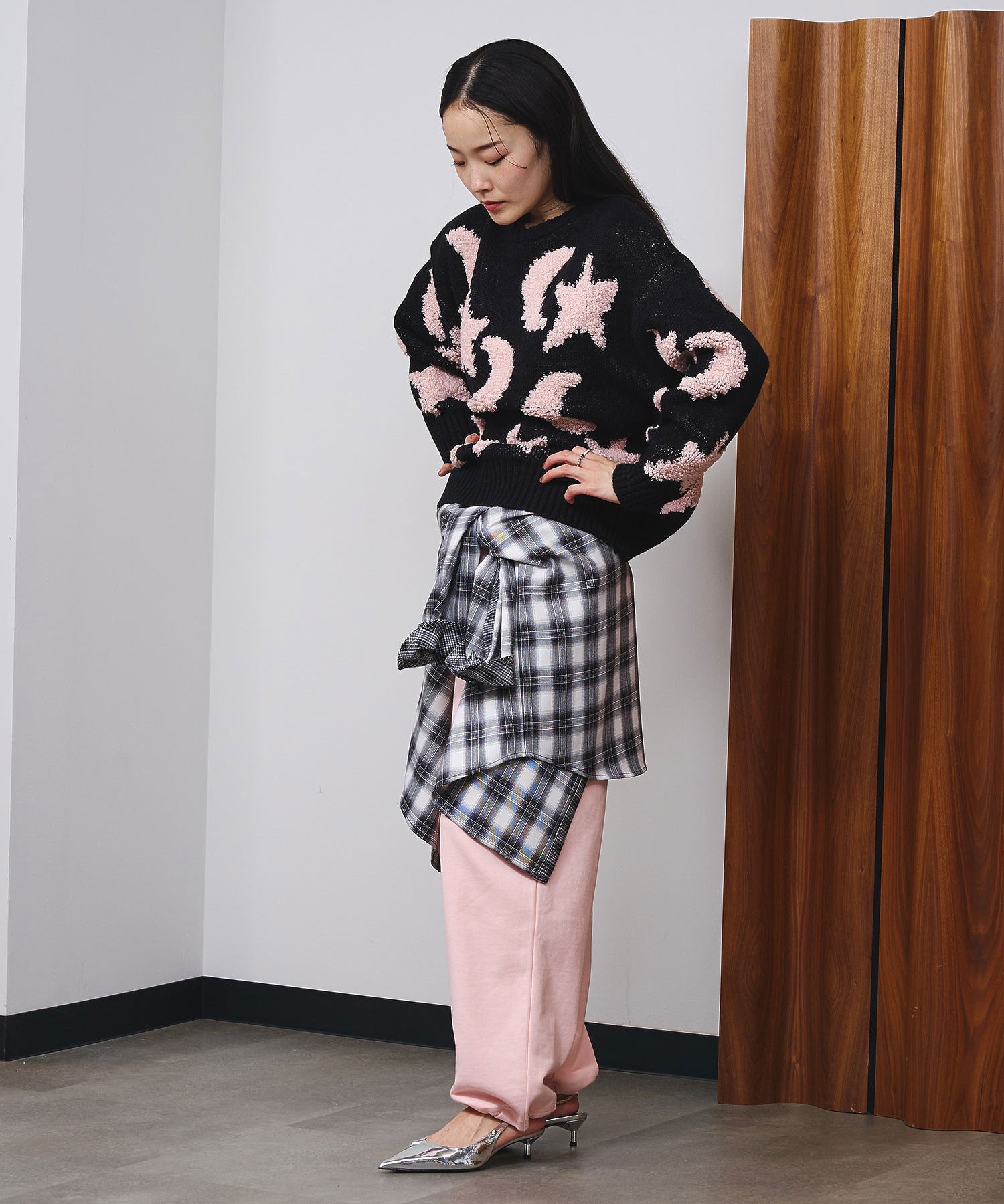 TUCKED WIDE-LEG SWEATPANTS
