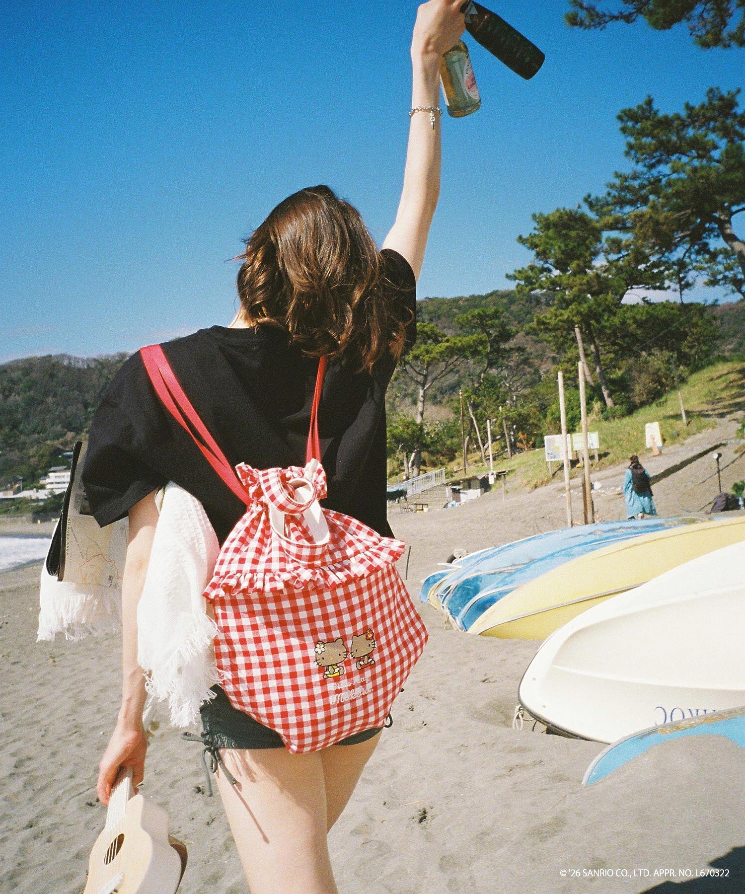 MILKFED. × HELLO KITTY SUN-KISSED F2F DRAWSTRING BAG