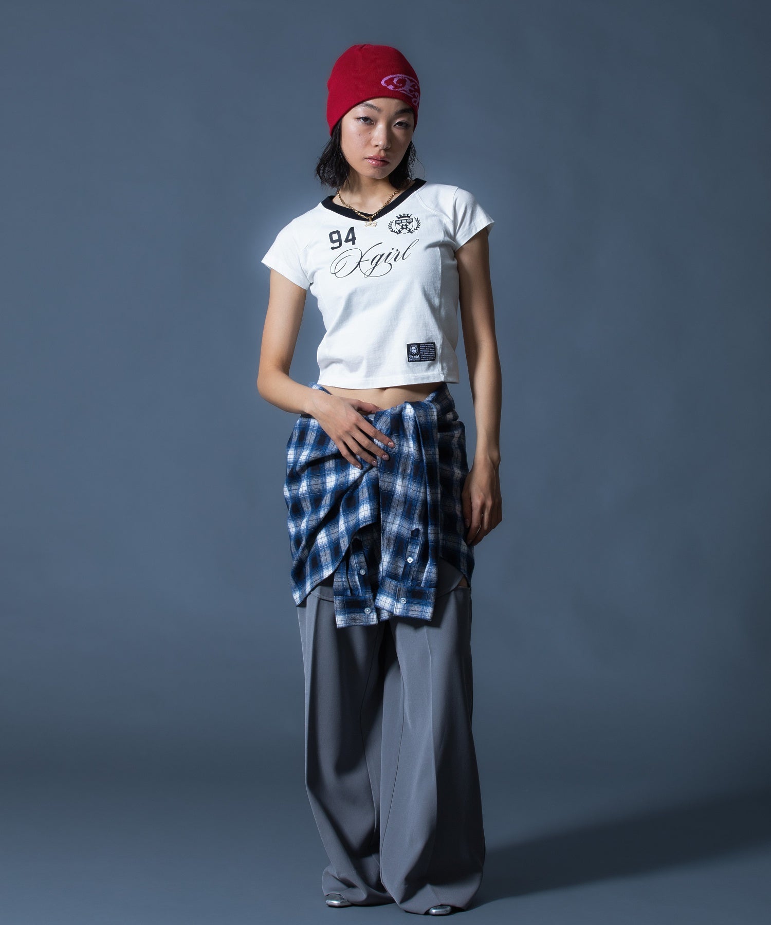 CURVED CUT PANELED PANTS