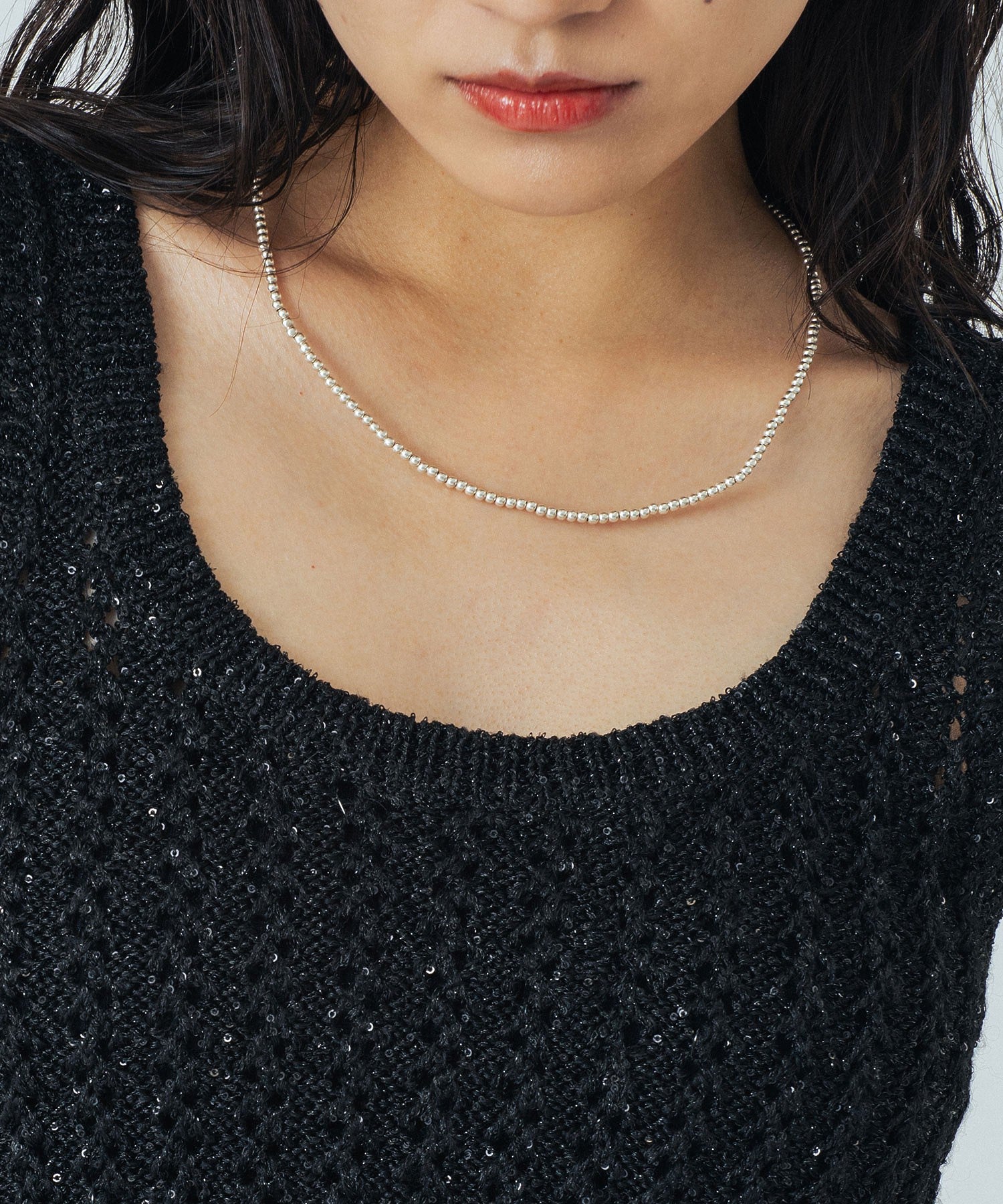 CREOLME/LAME KNIT BUSTIER