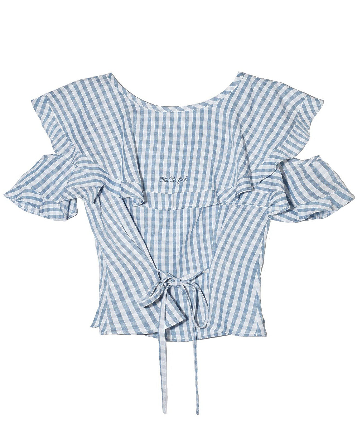 GINGHAM RUFFLE TOP