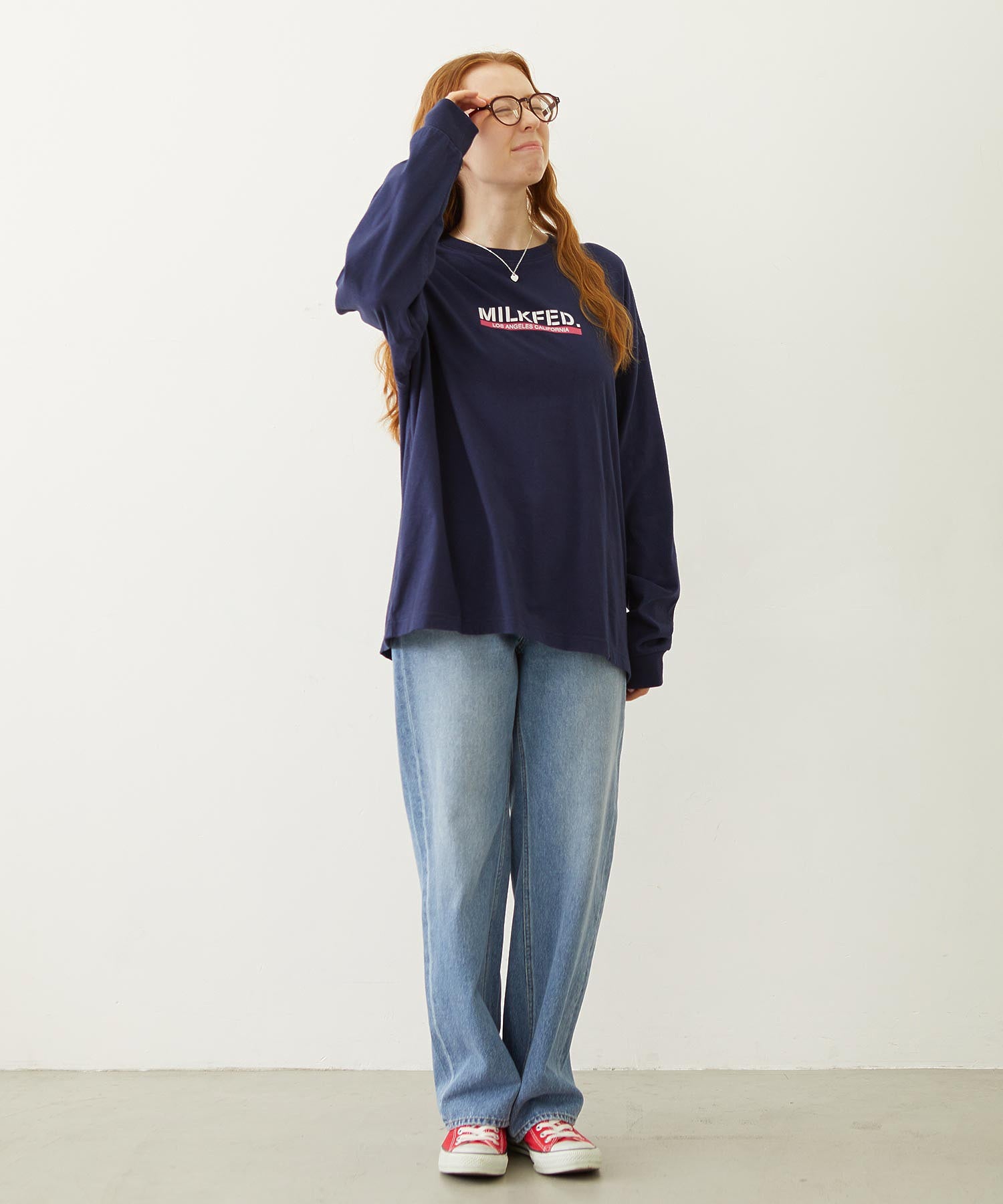 MILKFED. EMBROIDERED DENIM PANTS