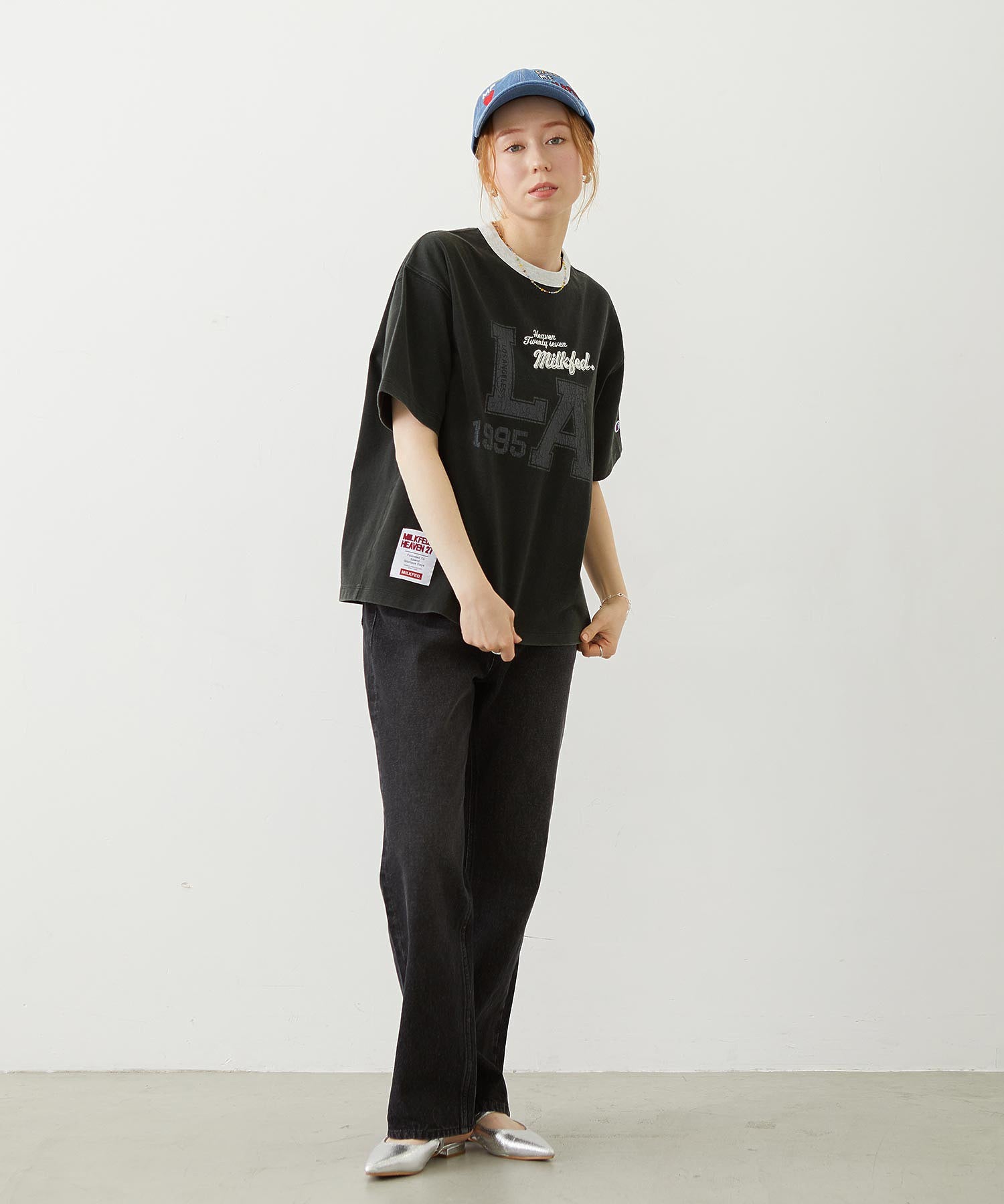 MILKFED.×CHAMPION LA LOGO S/S TEE