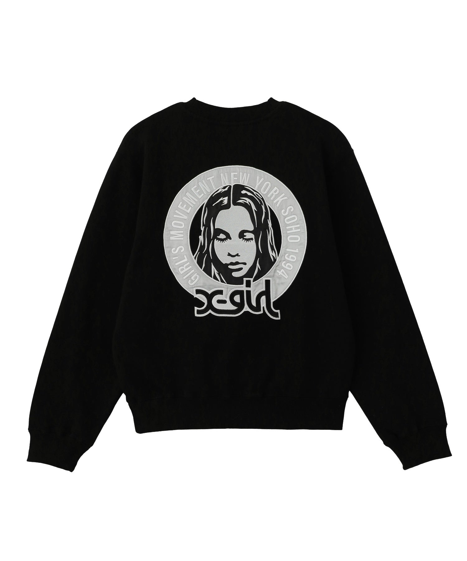 FACE IN CIRCLE LOGO PATCH CREWNECK SWEATSHIRT