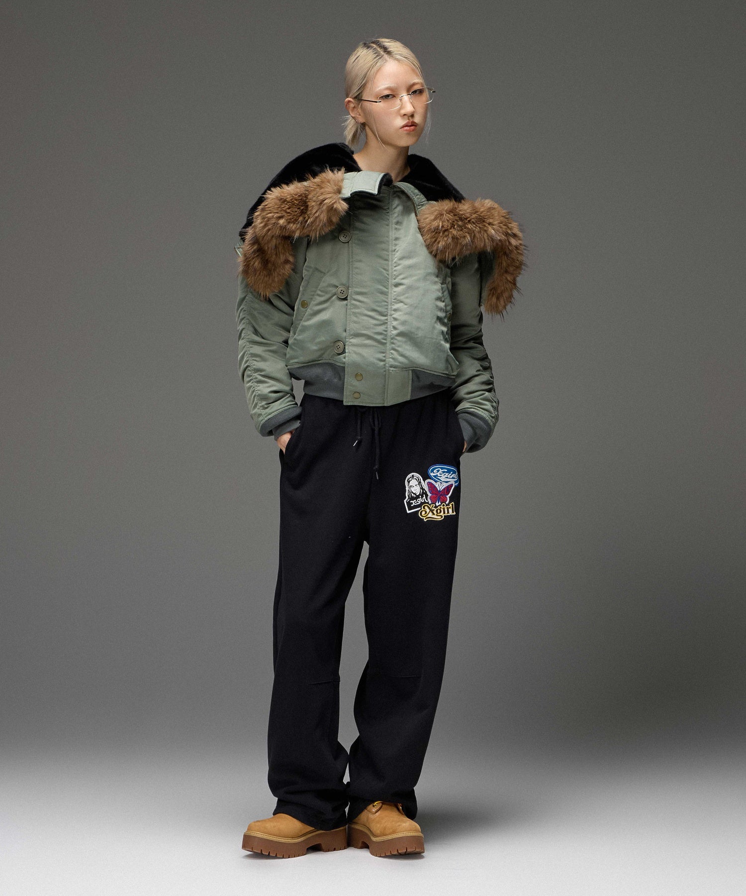 X-girl PATCHES SWEATPANTS