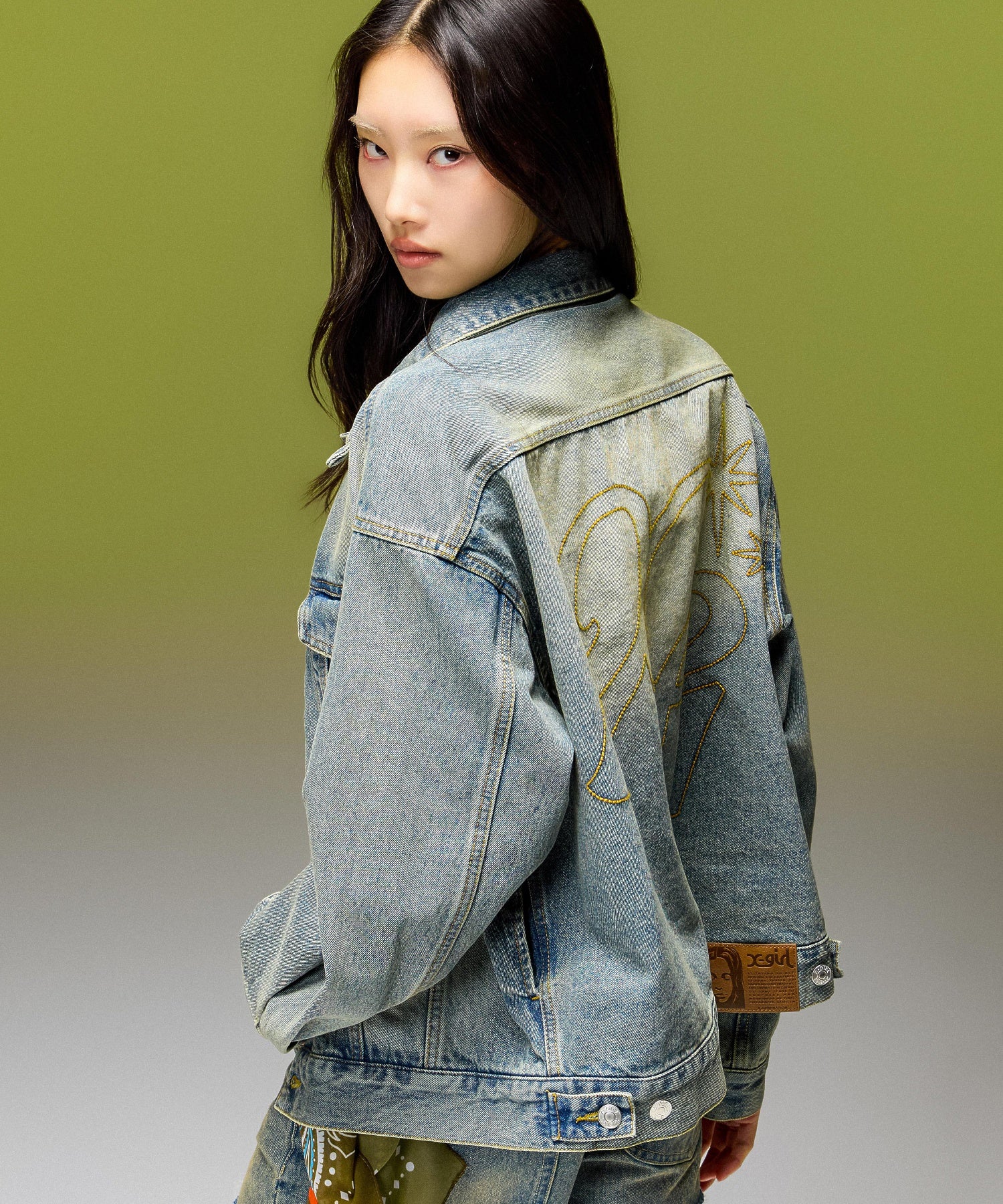 LOGO MARK STITCHED DENIM JACKET