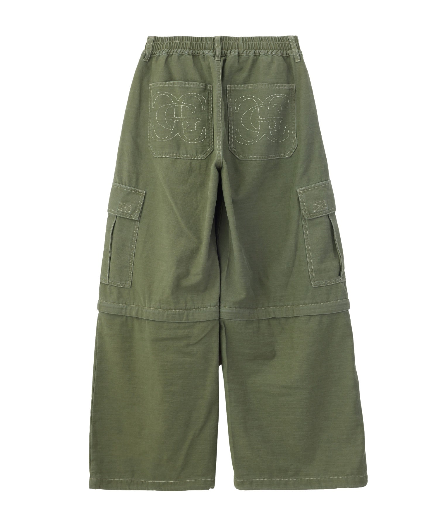 EMBLEM POCKET 2WAY WIDE LEG CARGO PANTS