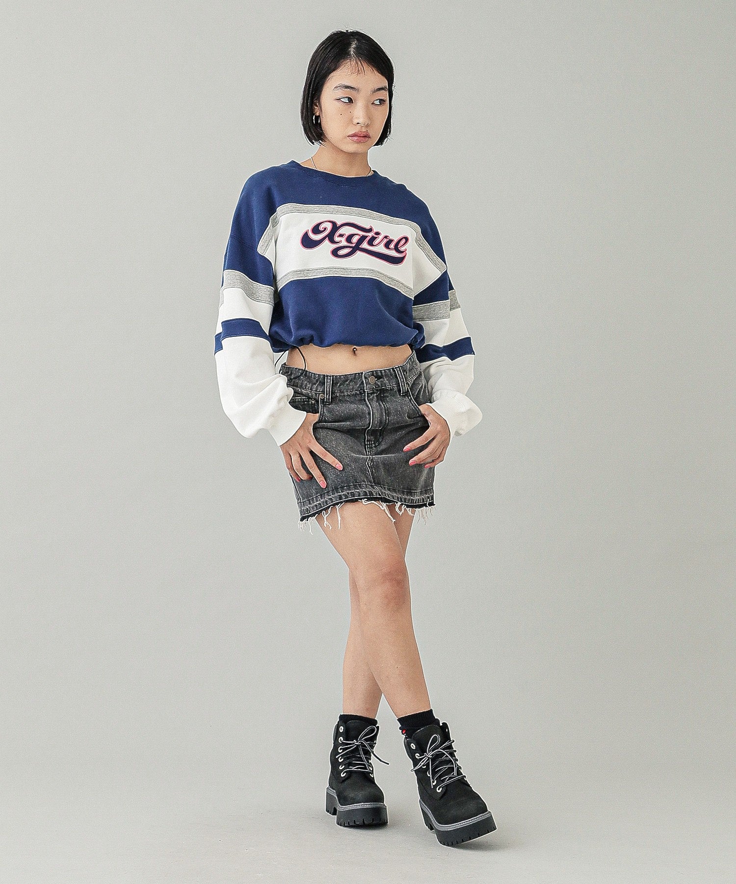 CHEERFUL LOGO CROPPED SWEAT TOP