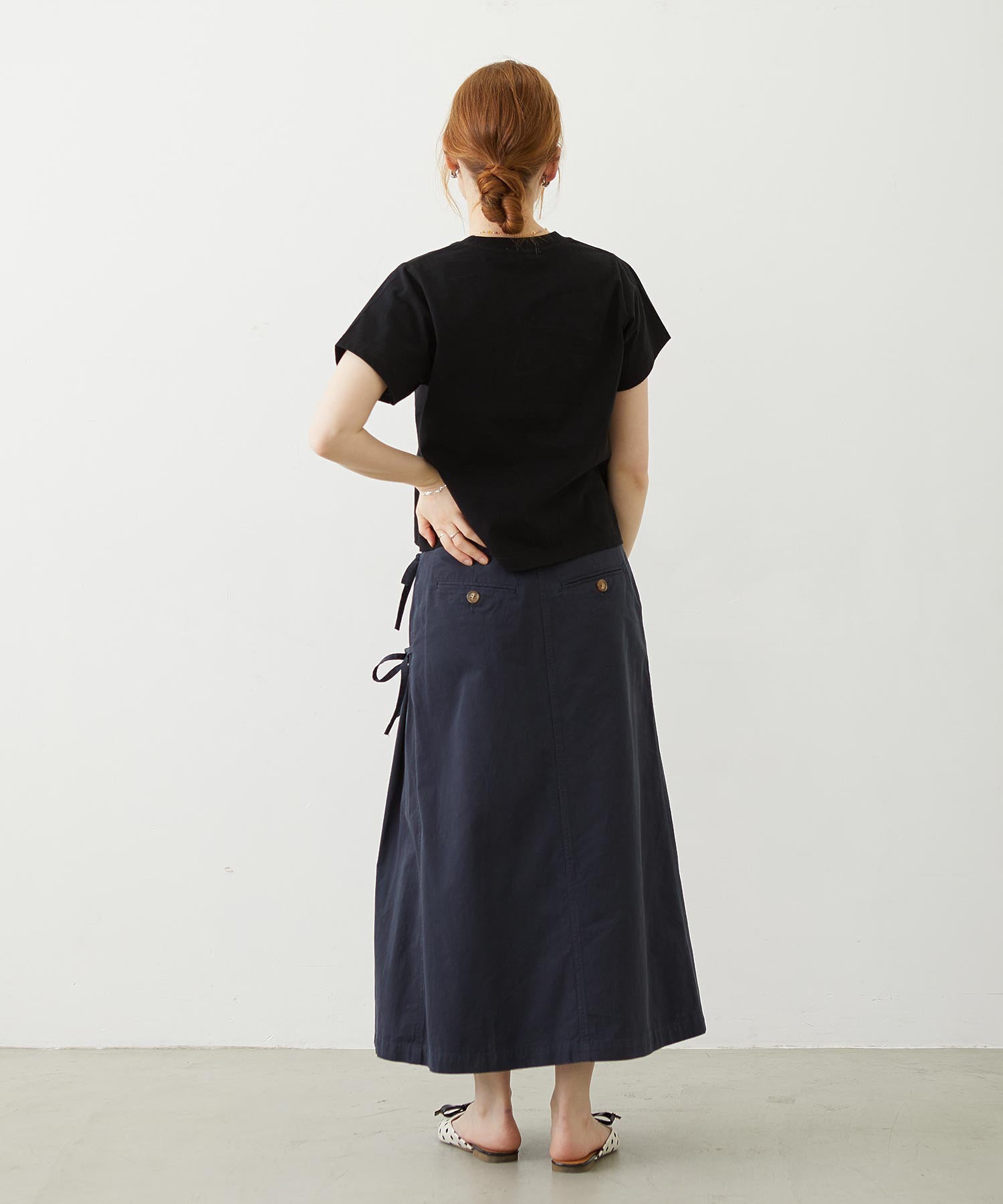 CHINO TUCK LONG SKIRT