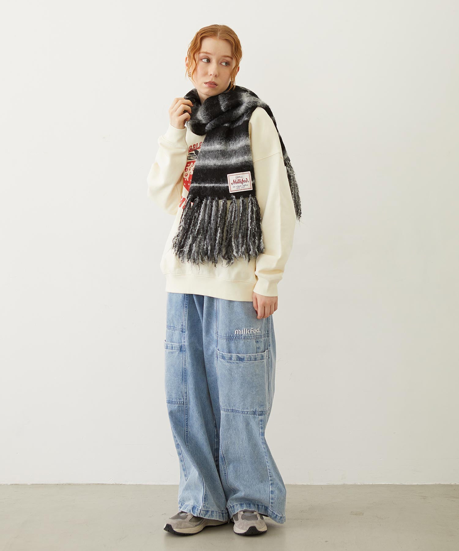 STRIPED FRINGE STOLE