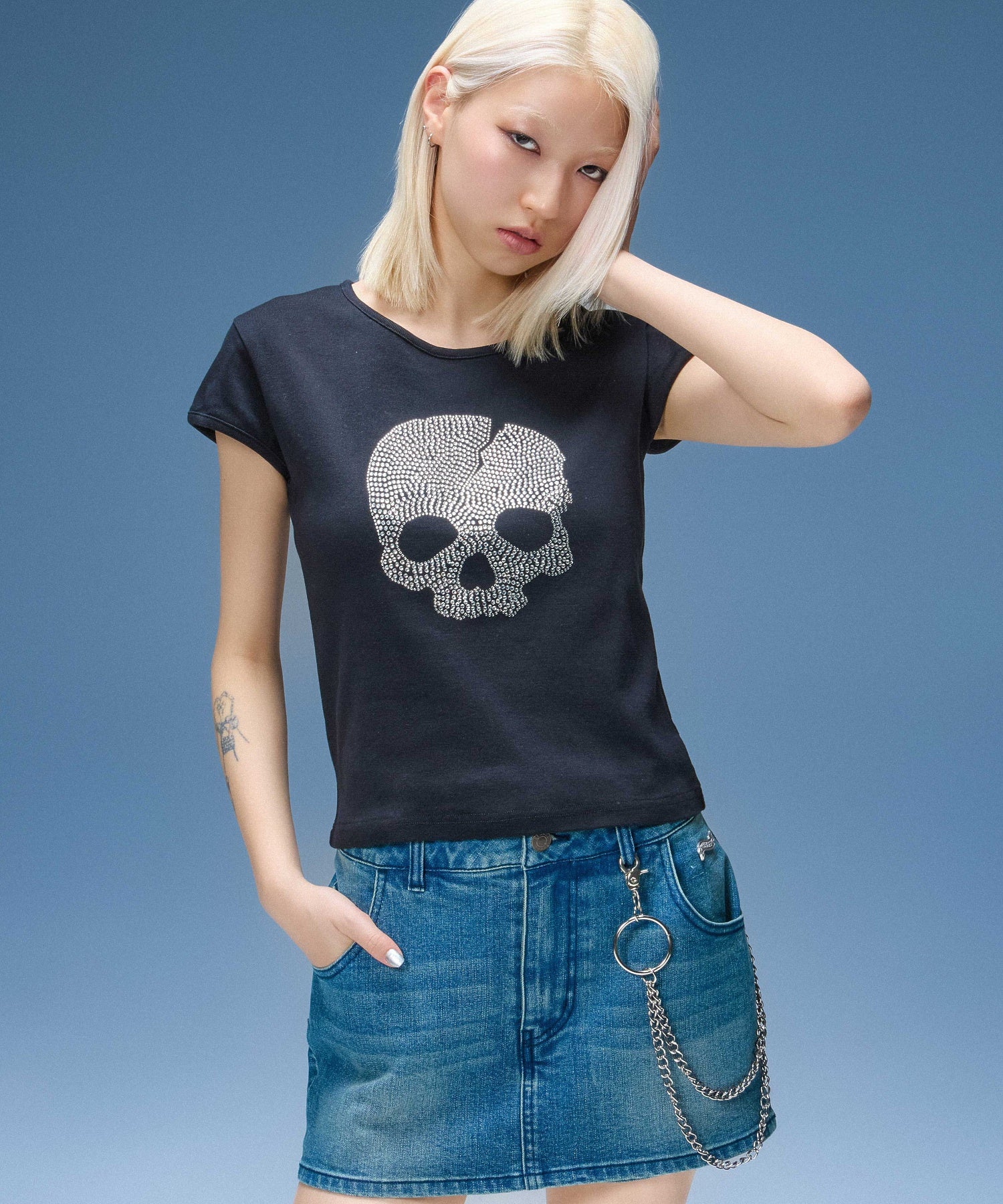DENIM SKORT
