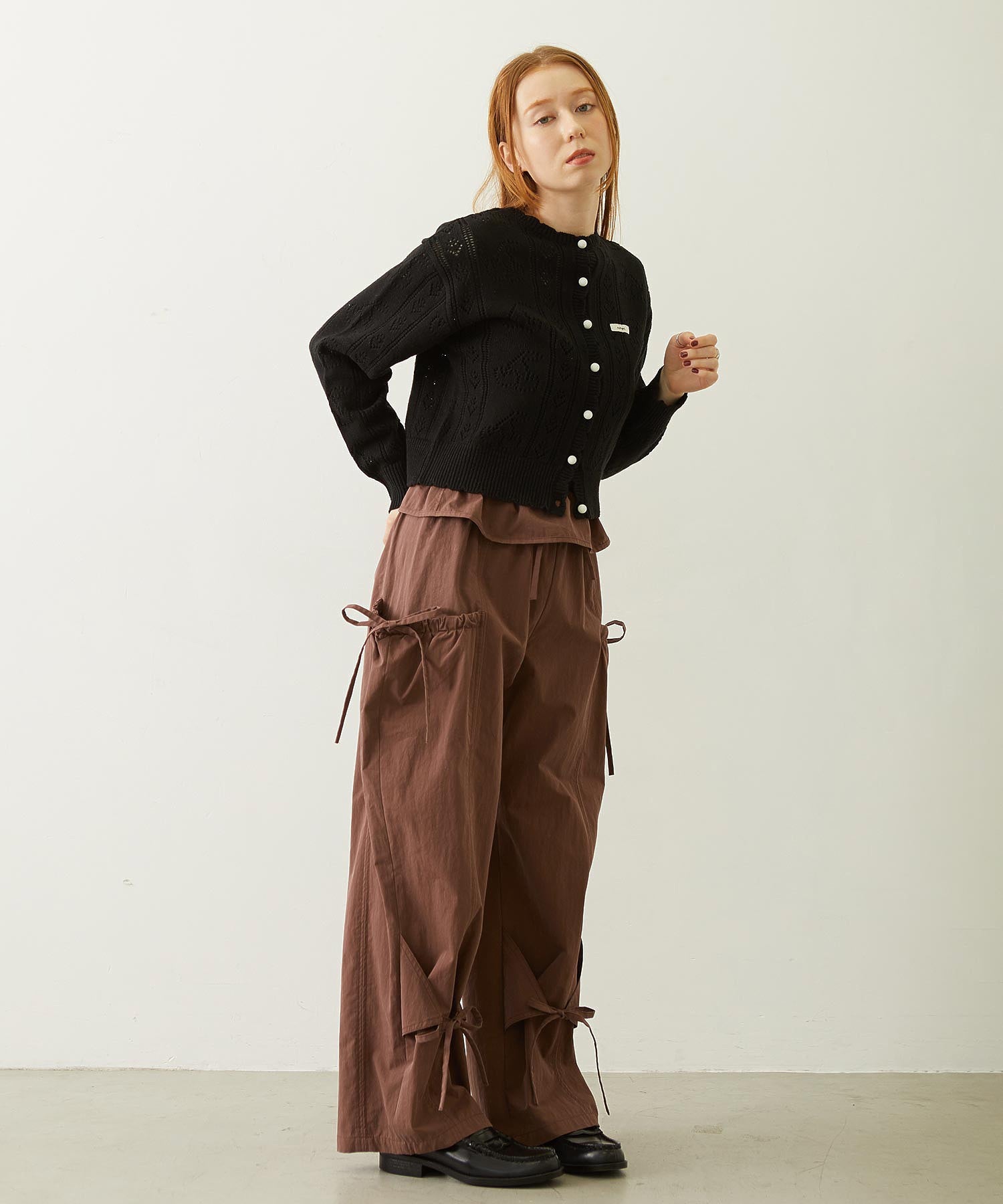 CHERRY OPEN KNIT CARDIGAN