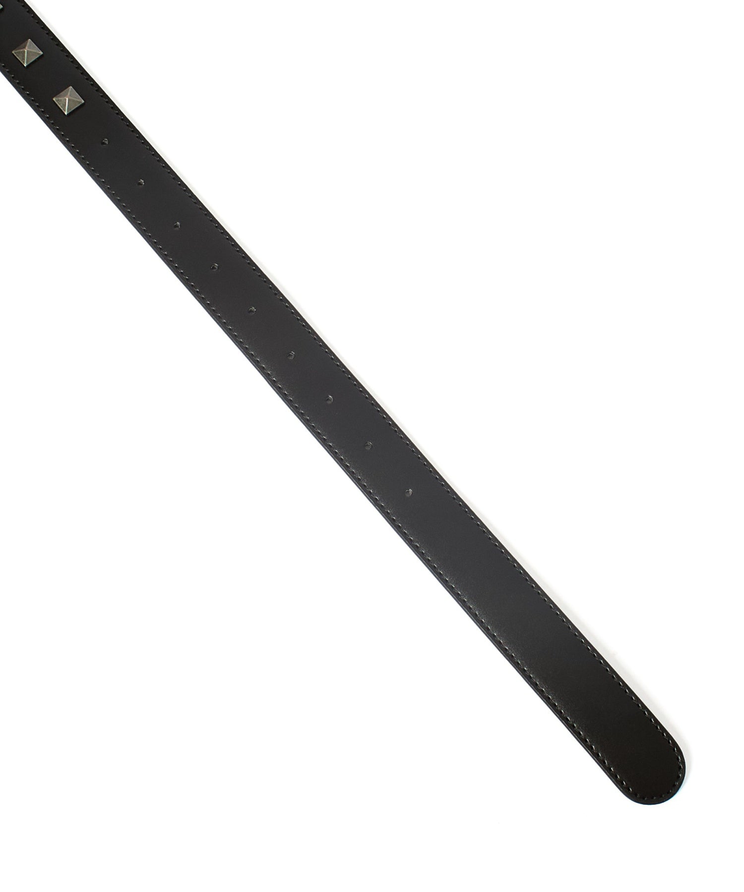 METAL LOGO STUDDED FAUX LEATHER BELT